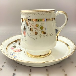 Antique Russian Imperial Kuznetsov Porcelain Cup And Saucer