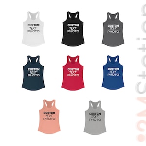 Gepersonaliseerde ideale racerback-tanktop voor dames, workouttank, aangepaste fitnesstanktop, gymtanktop, yogatanktop, hardlooptanktop