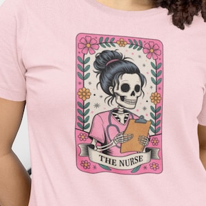 The Nurse Tarot Card Shirt, Tarot Shirt, Nurse Gift, Shirt for Nurse, Skeleton Shirt, Nurse Shirt, Gift for Her, Tarot Cards, Gift for Nurse