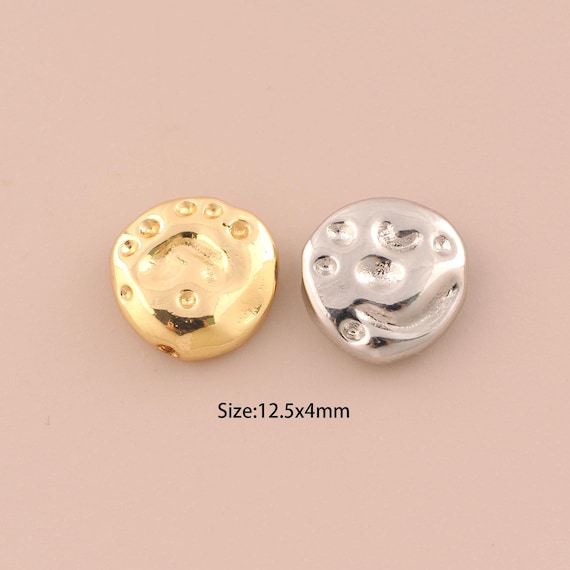 18K Gold Irregular Spacer Bead,Minimalist Bead,Irregular Bead for DIY Jewelry Making Supply