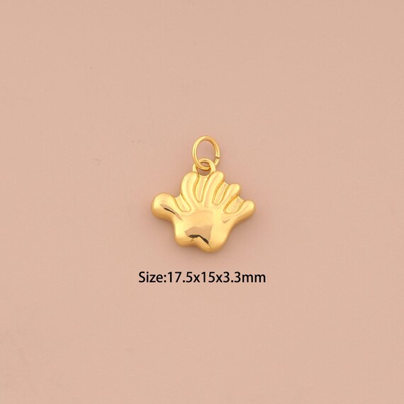 18K Gold Frog Paw Charms,Animal Paw Charms Pendants,Paw Charm for DIY Jewelry Making Supply
