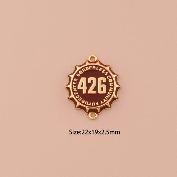 18K Gold Bottle Cap Connector,Minimalist Connector Charms,426 Connector for DIY Jewelry Making Supply