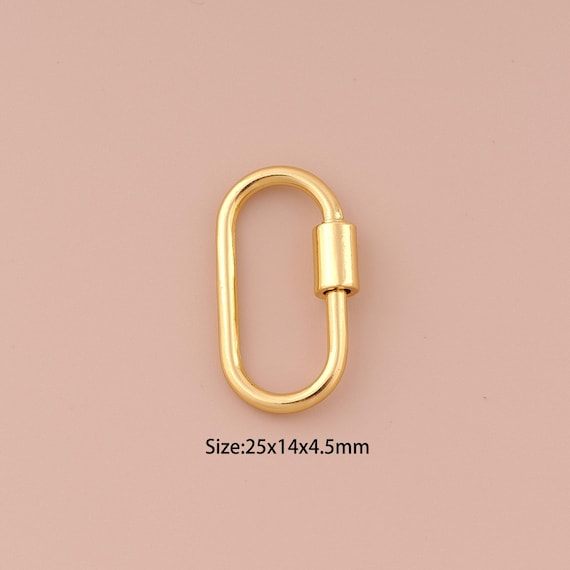 18K Gold Carabiner Clasp,Minimalist Clasp,Carabiner Clasp for DIY Jewelry Making Supply