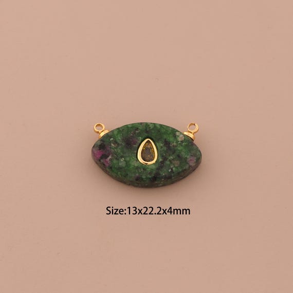 18K Gold Energy Stone Charms,Natural Stone Charms Pendants,Stone Charm for DIY Jewelry Making Supply