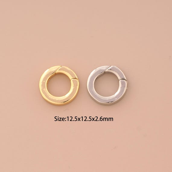 18K Gold Push Door Clasp,Round Clasp,Snap Clasp for DIY Jewelry Making Supply