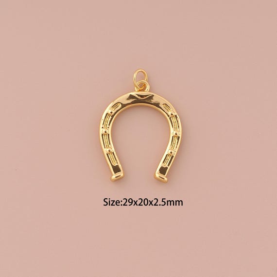 18K Gold U Charms,Minimalist Charms Pendants,U Charm for DIY Jewelry Making Supply