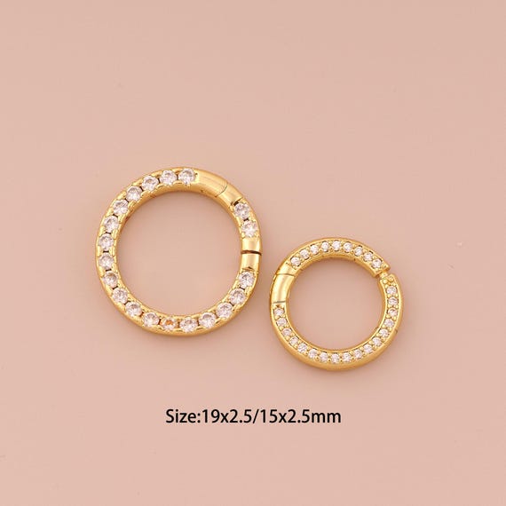 18K Gold Push Door Clasp,Snap Clasp,Snap Clasp for DIY Jewelry Making Supply