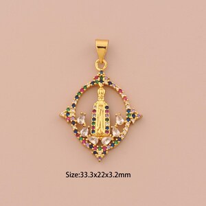 18K Gold Pope Charms,CZ Pave Religious Charms Pendants,Christian Charm for DIY Jewelry Making Supply