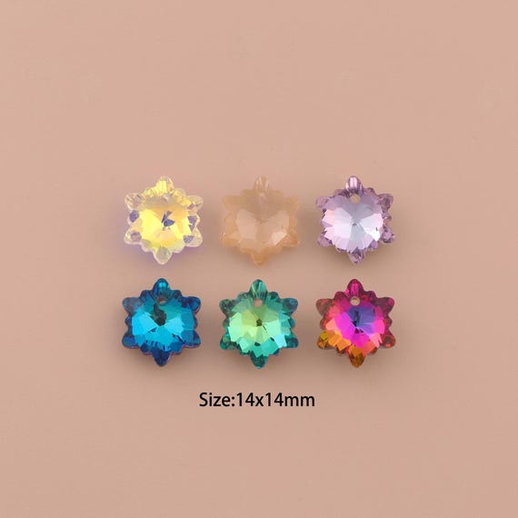 Edelweiss Crystal Pendant,Austrian Crystal,Made in Austria for DIY Jewelry Making Supply