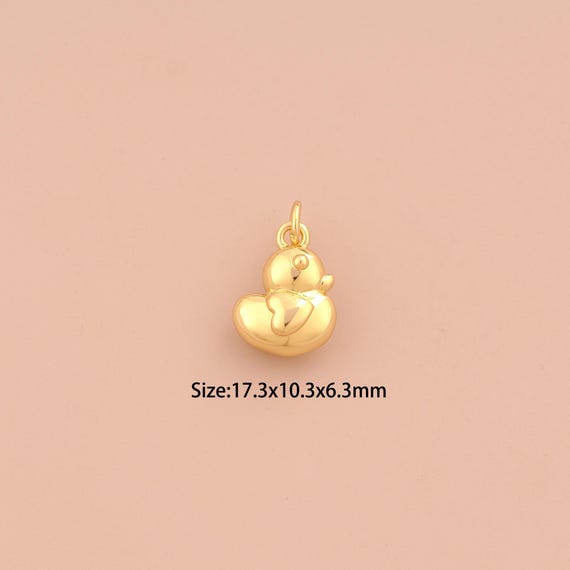 18K Gold Duck Charms,Animal Charms Pendants,Duck Charm for DIY Jewelry Making Supply