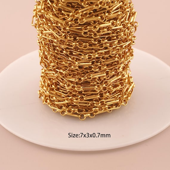 3.28 Feet 18K Gold Figaro Chain,Special Chain,Semi-Finished Chain for DIY Jewelry Making Supply