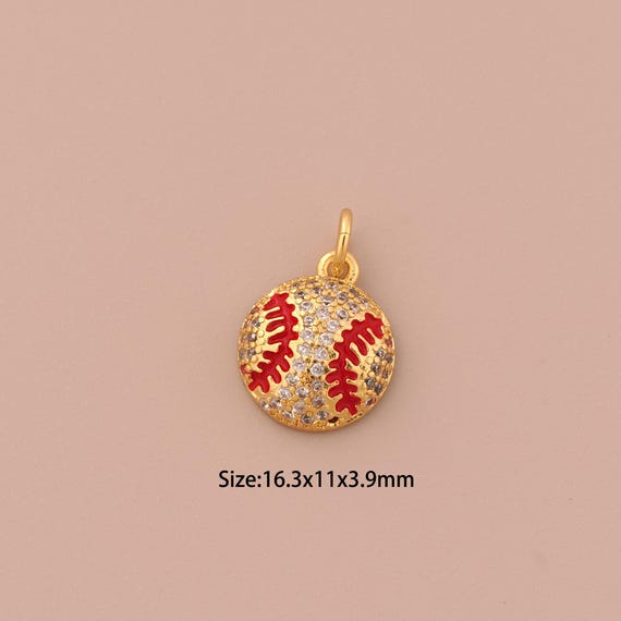 18K Gold Tennis Charms,CZ Pave Tennis Charms Pendants,Tennis Charm for DIY Jewelry Making Supply