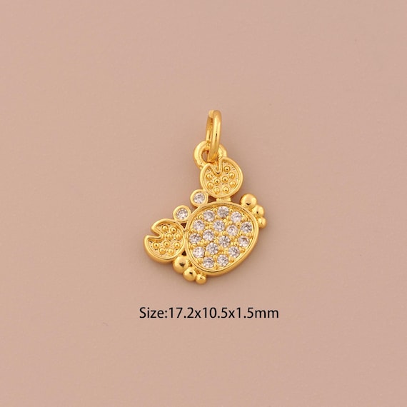 18K Gold Crab Charms,CZ Pave Crab Charms Pendants,Crab Charm for DIY Jewelry Making Supply