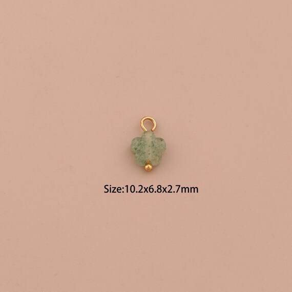 5 pcs 18K Gold Energy Stone Charms,Natural Stone Charms Pendants,Flower Charm for DIY Jewelry Making Supply