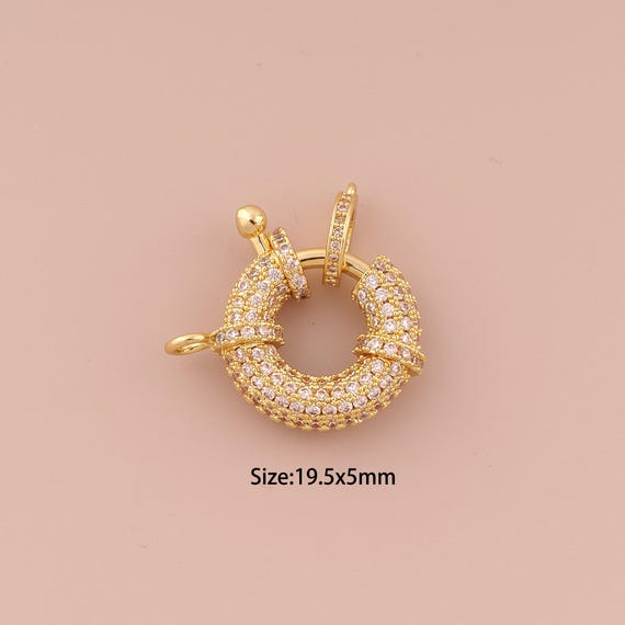 18K Gold Sailor Clasp,Round Clasp,Sailor Clasp for DIY Jewelry Making Supply