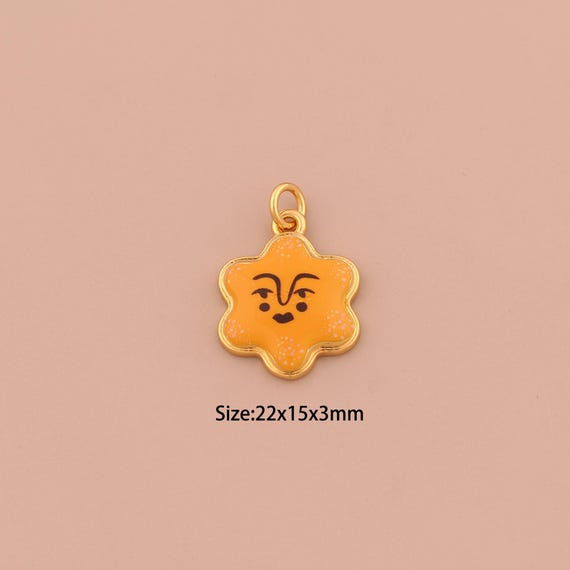 18K Gold David Star Charms,Enamel Jewish Star Charms Pendants,Starburst Charm for DIY Jewelry Making Supply