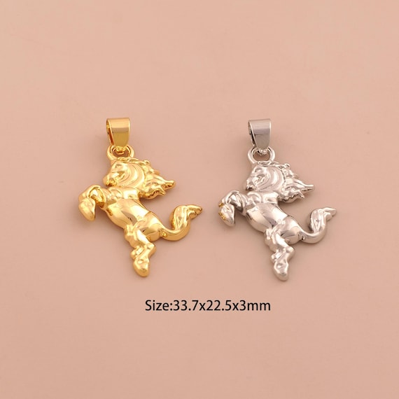 18K Gold Horse Charms,Animal Charms Pendants,Horse Charm for DIY Jewelry Making Supply