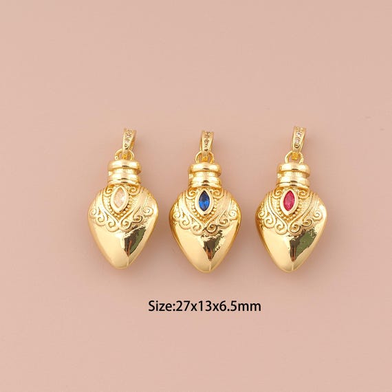 18K Gold Kettle Pendant Charms,CZ Pave Minimalist Charms Pendants,Kettle Pendant Charm for DIY Jewelry Making Supply