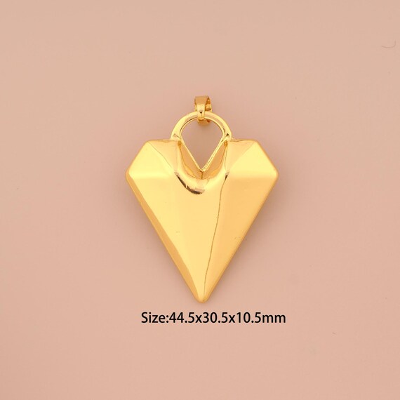 18K Gold Heart Charms,Heart Charms Pendants,Heart Charm for DIY Jewelry Making Supply