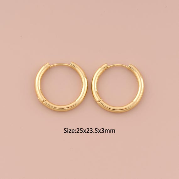 18K Gold Hoop Earrings,Hugging Hoop Earrings,Hoop Earrings,Hypoallergenic Hoop Earrings,Gift for Her