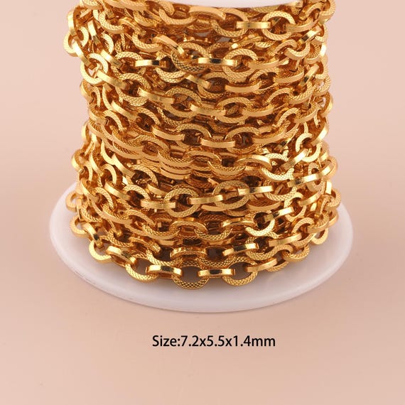 3.28 Feet 18K Gold Rolo Chain,Special Chain,Semi-Finished Chain for DIY Jewelry Making Supply