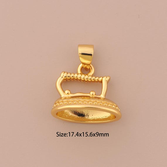 18K Gold Iron Charms,Iron Charms Pendants,Iron Charm for DIY Jewelry Making Supply