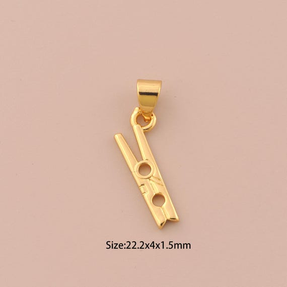 18K Gold Clip Charms,Clip Charms Pendants,Clip Charm for DIY Jewelry Making Supply