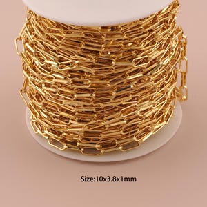 3.28 Fuß 18K Gold Papierklammer Kette, spezielle Kette, halbfertige Kette für DIY Schmuckherstellung Versorgung