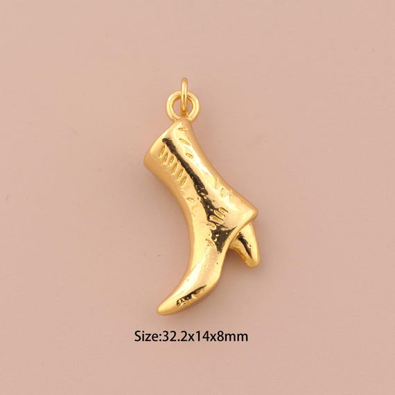 18K Gold High Heels Charms,Minimalist Charms Pendants,High Heels Charm for DIY Jewelry Making Supply