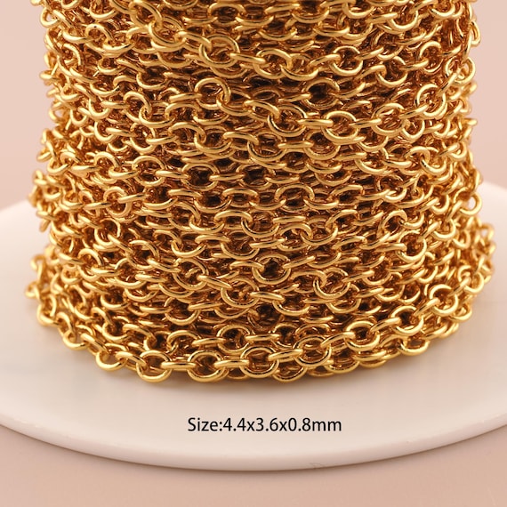 3.28 Feet 18K Gold Cable Chain,Special Chain,Semi-Finished Chain for DIY Jewelry Making Supply