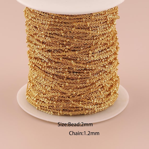 3.28 Feet 18K Gold Satellite Chain,Special Chain,Semi-Finished Chain for DIY Jewelry Making Supply