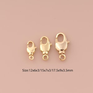 18K Gold Lobster Clasp,Claw Clasp,Lobster Clasp for DIY Jewelry Making Supply