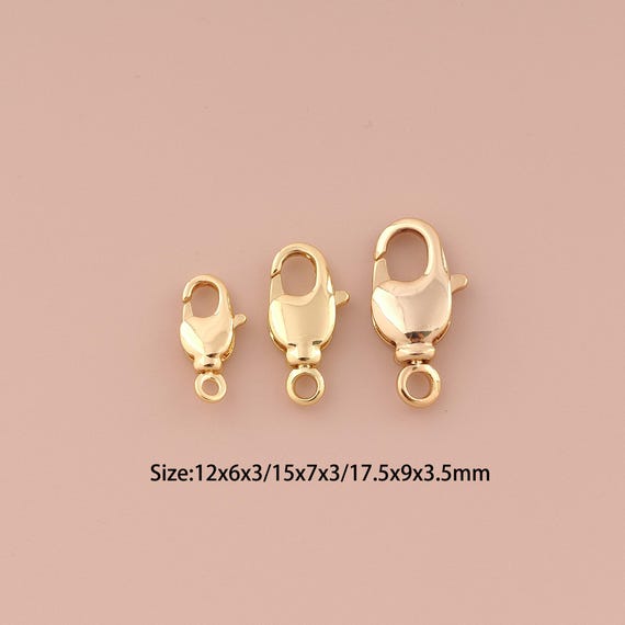18K Gold Lobster Clasp,Claw Clasp,Lobster Clasp for DIY Jewelry Making Supply
