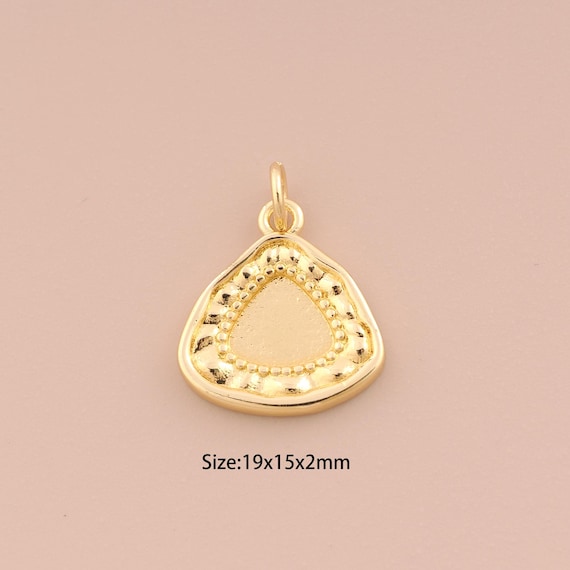 18K Gold Triangle Charms,Triangle Charms Pendants,Minimalist Charm for DIY Jewelry Making Supply