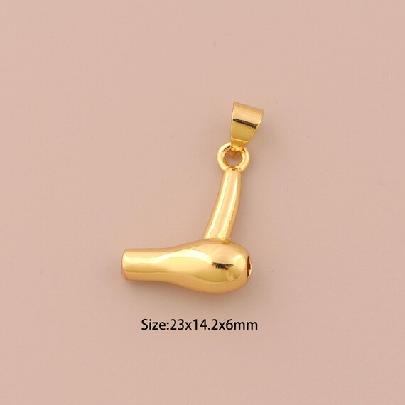 18K Gold Hairdryer Charms,Hairdryer Charms Pendants,Hairdryer Charm for DIY Jewelry Making Supply