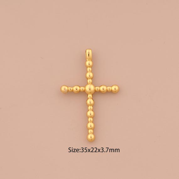 18K Gold Cross Charms,Religious Charms Pendants,Christian Charm for DIY Jewelry Making Supply