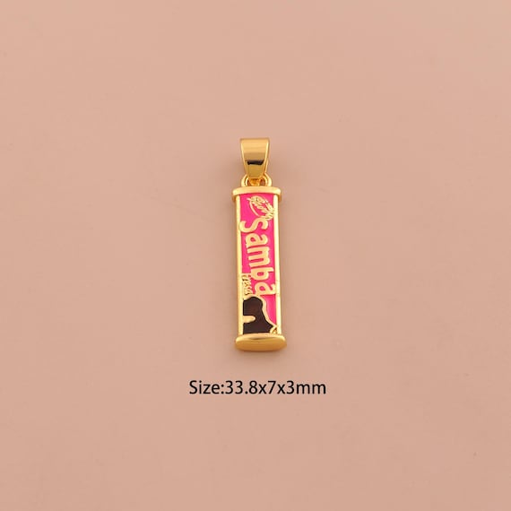 18K Gold Enamel Square Charms,Letter Charms Pendants,Square Charm for DIY Jewelry Making Supply