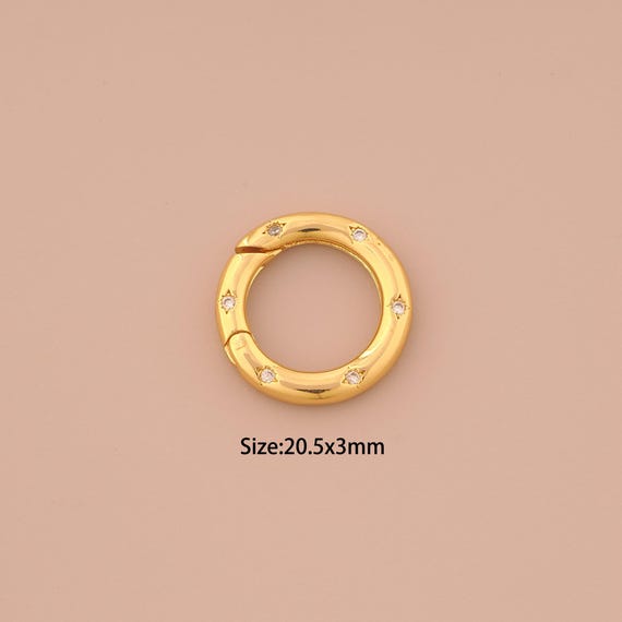 18K Gold Push Door Clasp,Spring Clasp,Snap Clasp for DIY Jewelry Making Supply