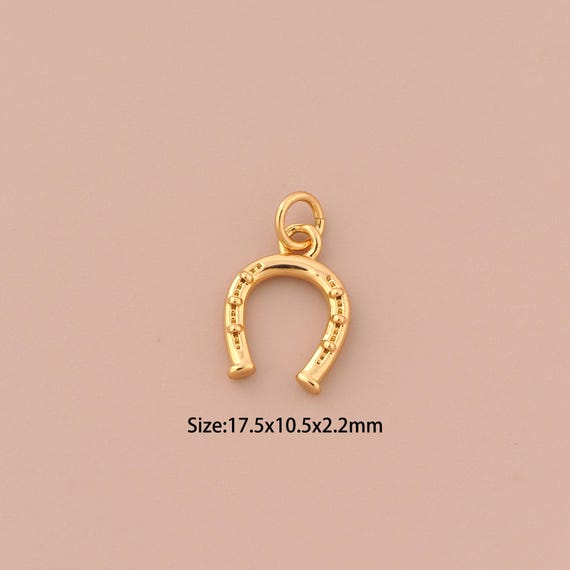 18K Gold U Charms,Minimalist Charms Pendants,U Charm for DIY Jewelry Making Supply
