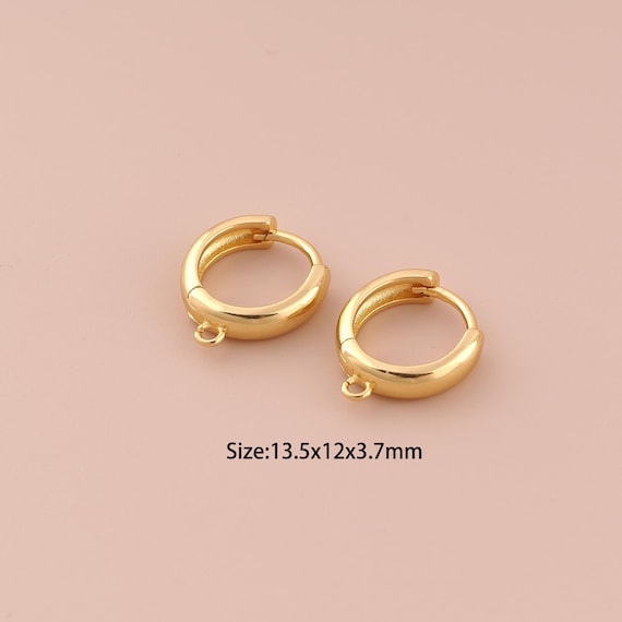 18K Gold Earring Accessories,Hoop Earrings,Hoop Earrings for DIY Jewelry Making Supply