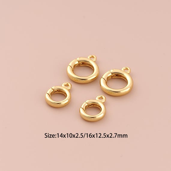 18K Gold Push Door Clasp,Snap Clasp,Snap Clasp for DIY Jewelry Making Supply