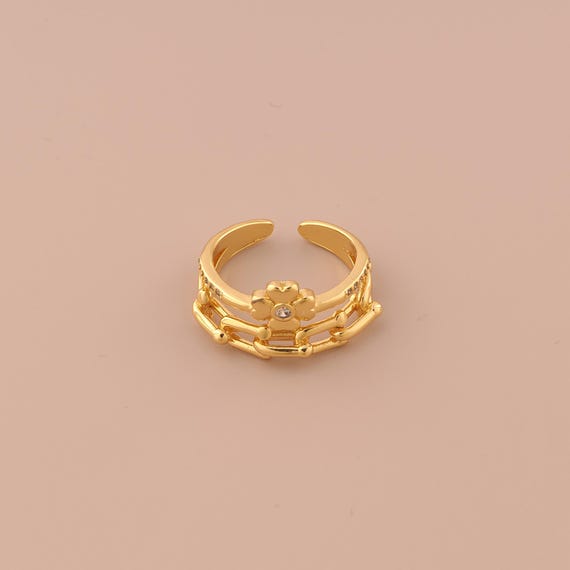 18K Gold Open Rings,Wiide Rings,Crown Rings for DIY Jewelry Making Supply