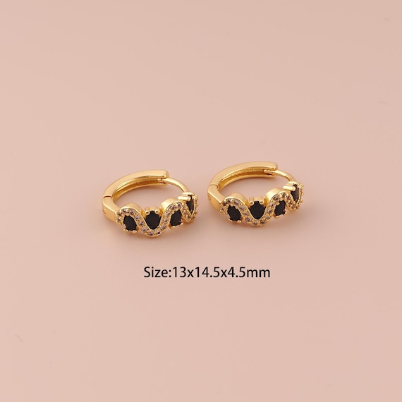 18K Gold Hoop Earrings,CZ Pave Hugging Hoop Earrings,Hoop Earrings,Hypoallergenic Hoop Earrings,Gift for Her