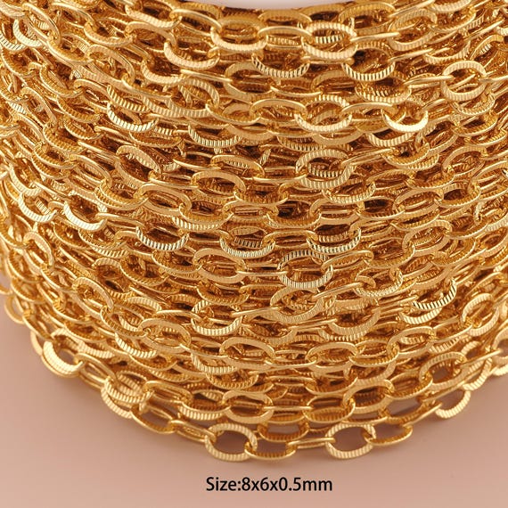 3.28 Feet 18K Gold Cable Chain,Special Chain,Semi-Finished Chain for DIY Jewelry Making Supply