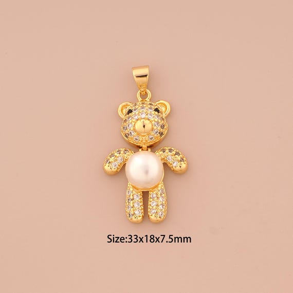 18K Gold Doll Charms,CZ Pave Doll Charms Pendants,Doll Charm for DIY Jewelry Making Supply