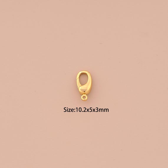 18K Gold Push Door Clasp,Spring Clasp,Snap Clasp for DIY Jewelry Making Supply