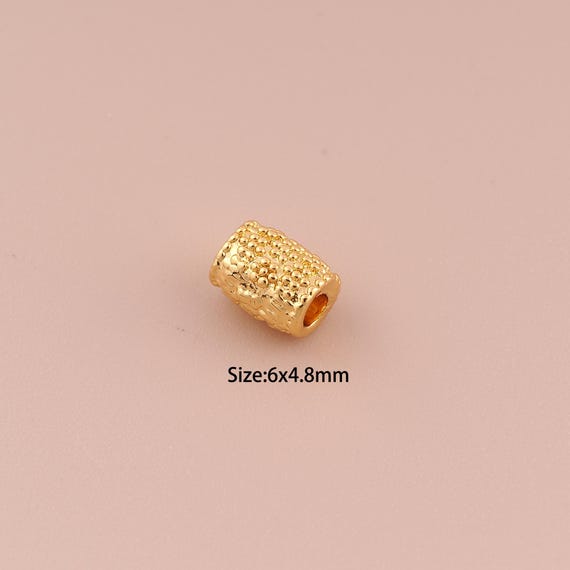 10 pcs 18K Gold Tube Spacer Bead,Minimalist Bead,Round Bead for DIY Jewelry Making Supply
