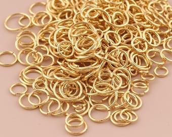 100pcs 18K Gold Open Jump Rings,Minimalist Jump Rings,Gold Jump Rings for DIY Jewelry Making Supply