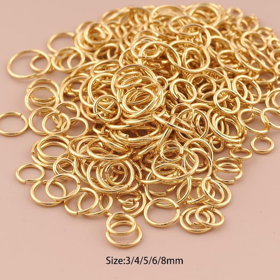 100pcs 18K Gold Open Jump Rings,Minimalist Jump Rings,Gold Jump Rings for DIY Jewelry Making Supply