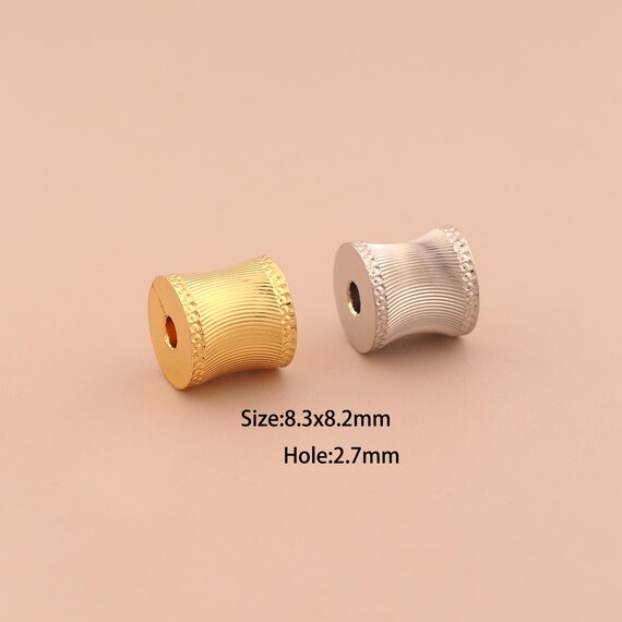18K Gold Round Spacer Bead,Tube Bead,Round Tube Bead for DIY Jewelry Making Supply